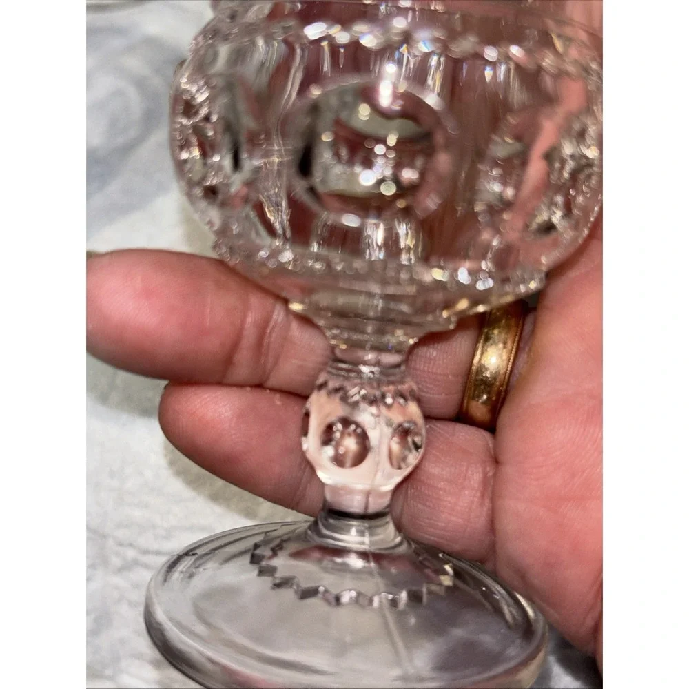 Tiffin Glass kings‎ Crown Franciscan Set of 4 Thumbprint Cordials